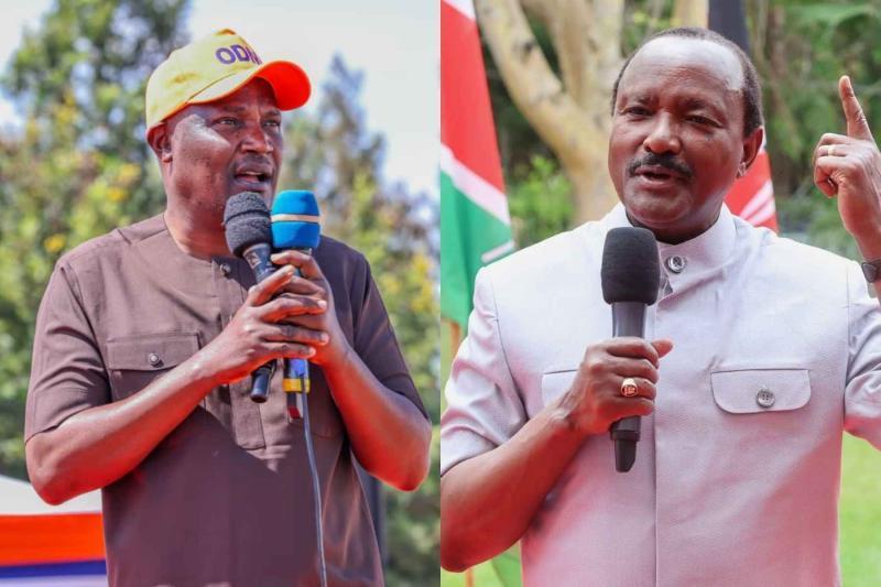 Collage photo of John Mbadi and Kalonzo Musyoka.